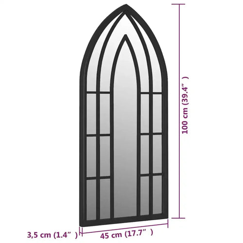 Black mirror 100x45 cm iron for indoor use, home decoration wall decal living room decoration - vue 7 sur 7