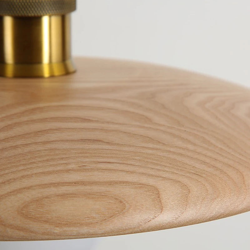 Lampe de style idyllique soucoupe volante bois lampes suspendues E27 Table à manger décor lumière Restaurant chevet salon de thé chapeau lampe suspendue - vue 4 sur 12