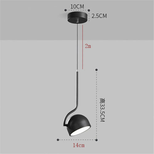 Nordic style adjustable angle wooden LED pendant light - vue 9 sur 8