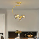Nordic glass ceiling light with multicolour shade for indoor decor