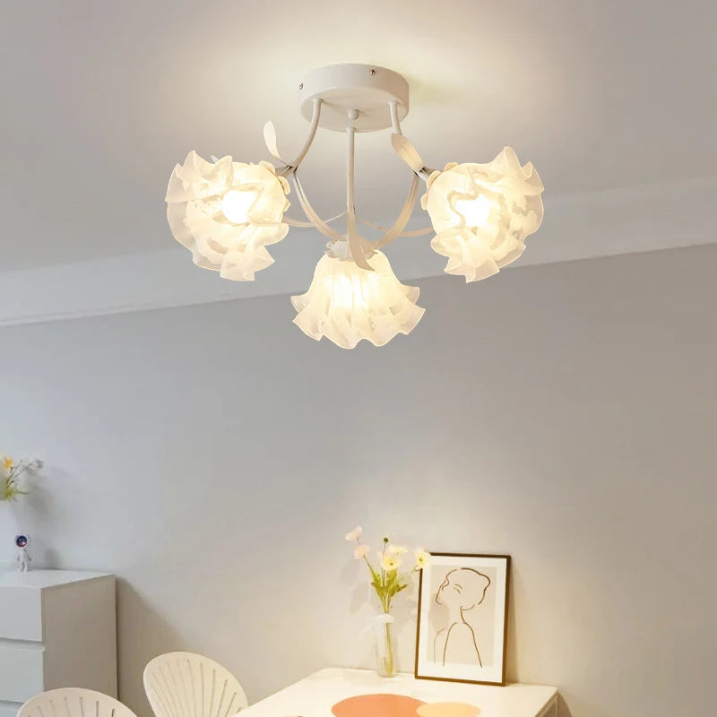 plafonnier floral nordique design romantique pour un décor élégant - vue 5 sur 24