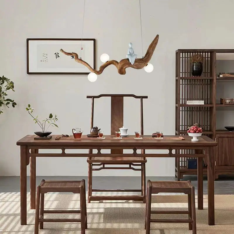 suspension en résine zen style chinois pour décoration intérieure - vue 6 sur 7