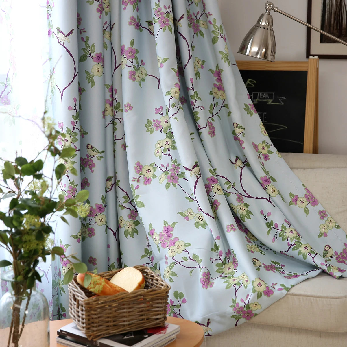 Rideau moderne floral occultant pour salon chambre fenêtre - vue 8 sur 9