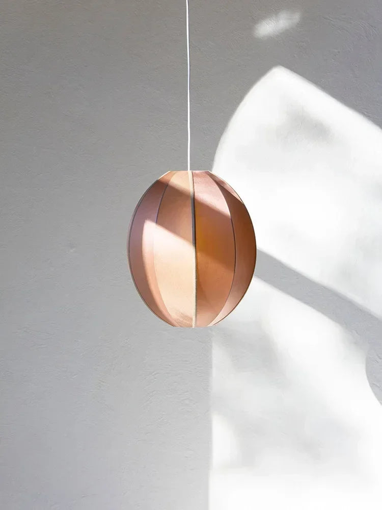 Nordic fabric lantern silk Zen pendant light, living room interior decoration, Japanese beige lantern pendant light - vue 5 sur 10
