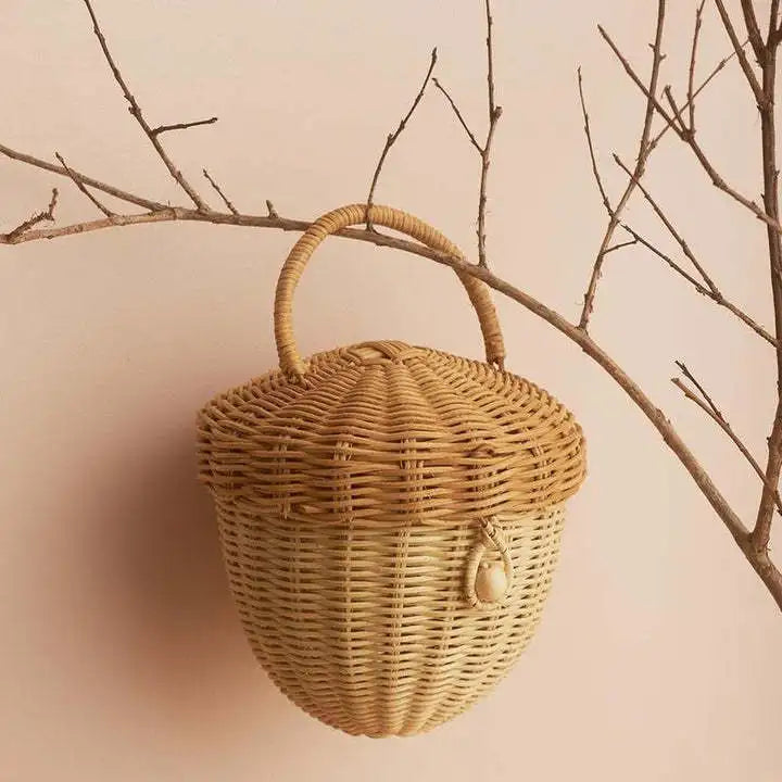 panier en rotin mignon pour pique-nique et décoration enfants - vue 10 sur 9