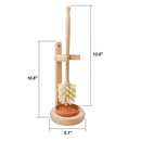 Wood Toilet Brush and Holder Set, Wood Toilet Bowl Cleaner Brush for Bathroom, Toilet Scrubber with