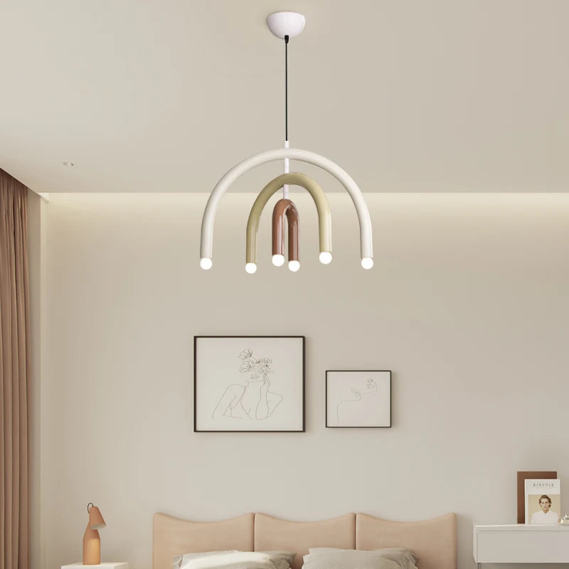 Lustre arc-en-ciel de styliste italien en forme de U