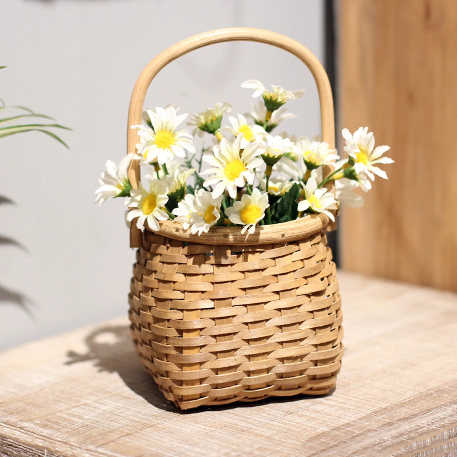 panier en copeaux de bois tressés pour fête des enseignants et fête des mères - vue 4 sur 7