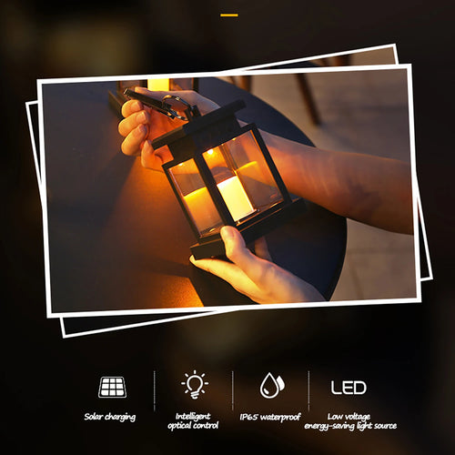 Lampe solaire bougie lanterne jardin étanche noël - vue 3 sur 7