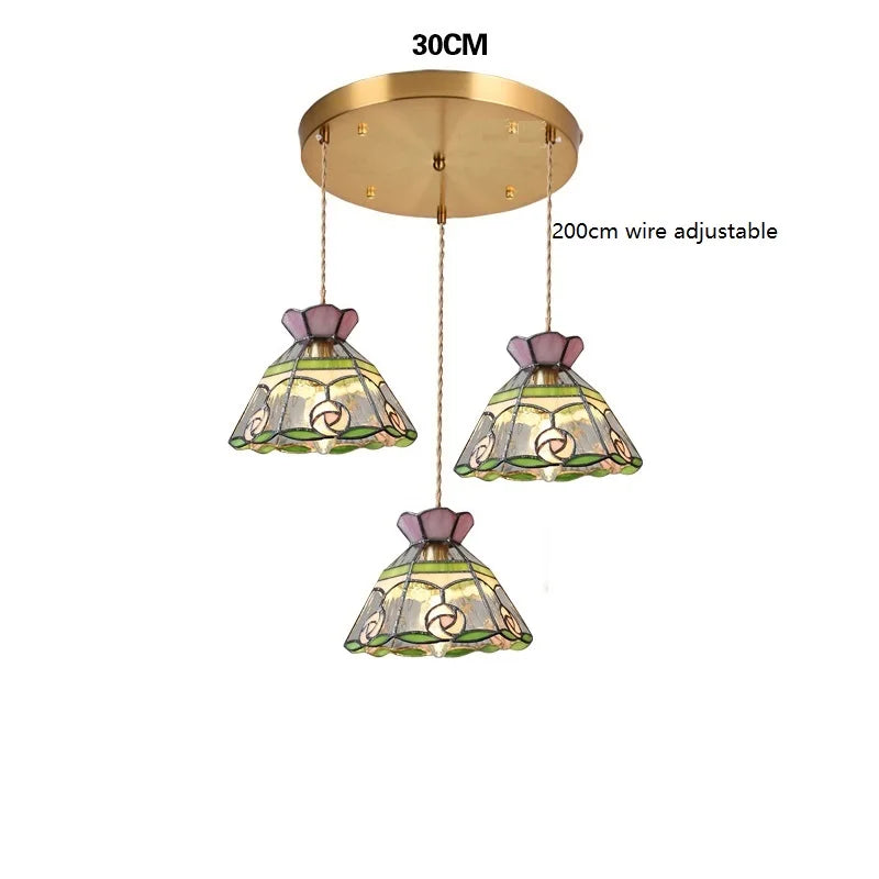 suspension fleur verre cuivre nordique moderne led iwhd europe syle - vue 15 sur 26
