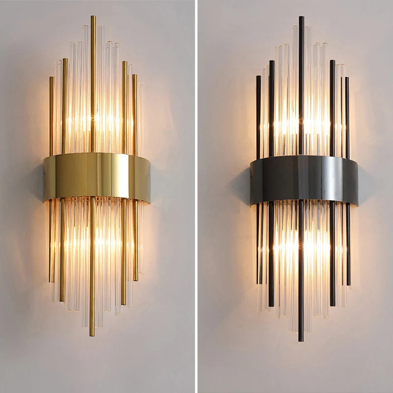 applique murale en cristal Luxe moderne LED or éclairage intérieur