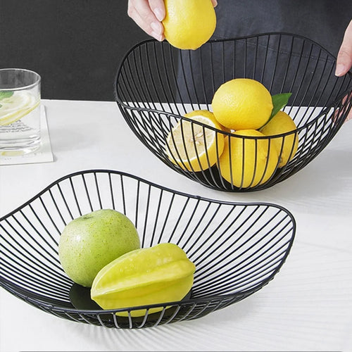 corbeille à fruits en métal pour rangement et décorations variées