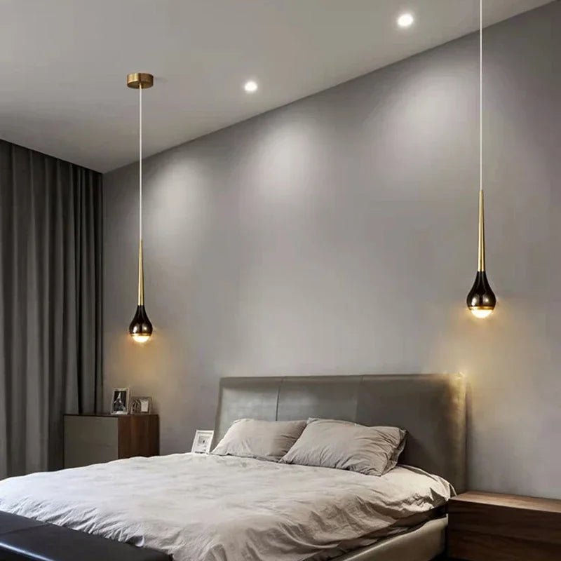 Lamp Minimalist Design Modern Pendant Light, LED Pendant Lighting For Bedroom Living Room Bathroom, Restaurant Single Hanging - vue 3 sur 7