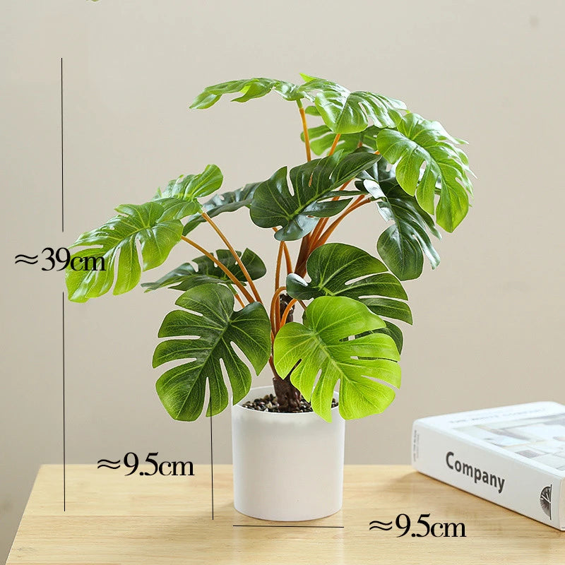plante artificielle en pot bambou monstera pour décor bureau et maison - vue 5 sur 14