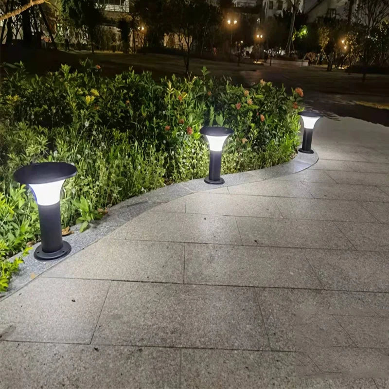 lampe de jardin ronde à led en acier inoxydable pour éclairage extérieur - vue 4 sur 10