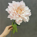 Set of 2 realistic artificial dahlia flowers for indoor decoration