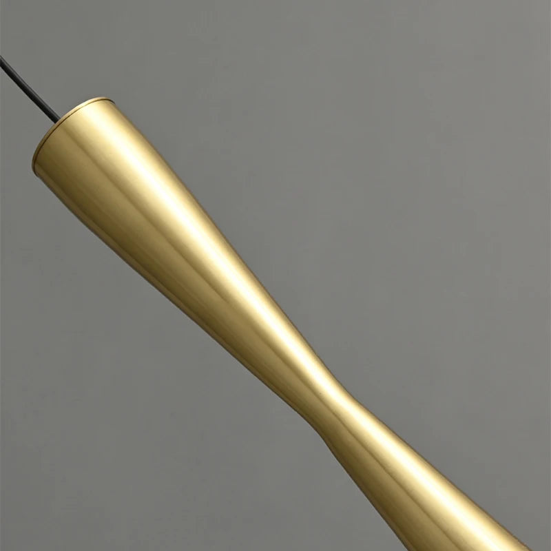 lampe led suspendue design moderne cordon cuivre réglable 3 modifiables - vue 6 sur 8