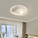 Minimalist nordic style LED ceiling light with eye protection, moon shape