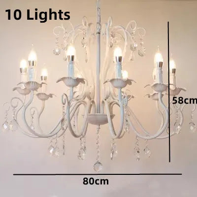 lustre vintage en métal avec suspensions en cristal décoratif pour intérieur