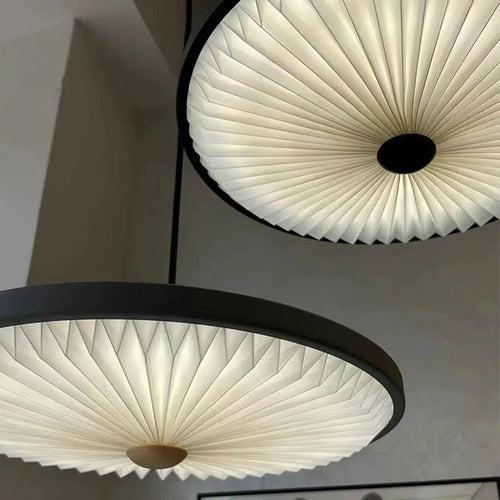 lustre moderne rond à suspension haute qualité plissé led