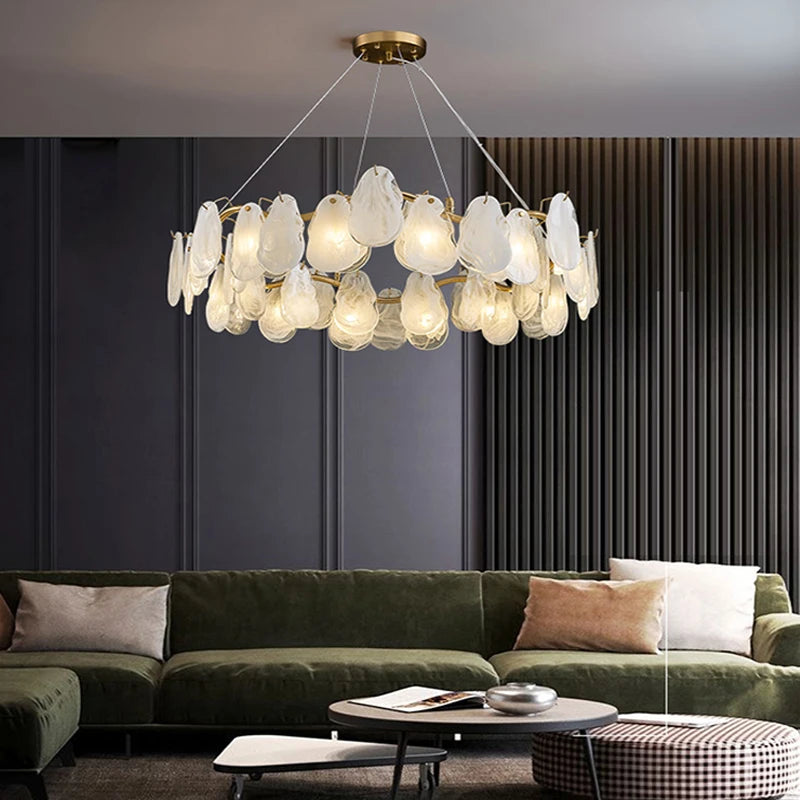 lustre suspendu en verre design nuage créatif moderne - vue 5 sur 18