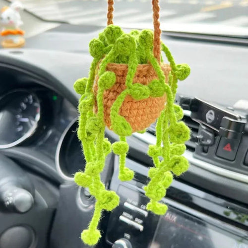 crochet suspendu créatif pour décoration de voiture plante en pot - vue 9 sur 34