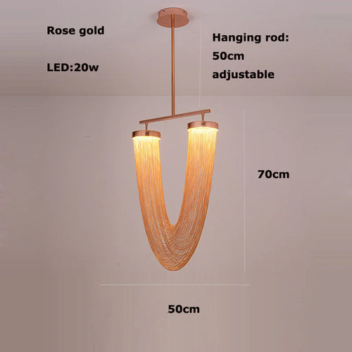 lustre art déco led dimmable en aluminium doré design élégant moderne
