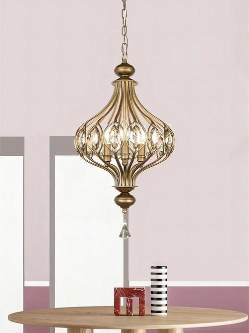 lustre rétro français en cristal style vintage suspension - vue 4 sur 9