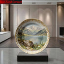 Assiette murale décorative céramique motif paysage élégant