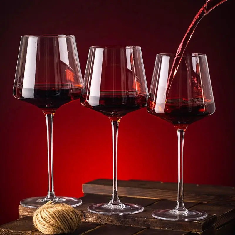 Verre a vin rouge cristal style nordique artisanal - vue 5 sur 8