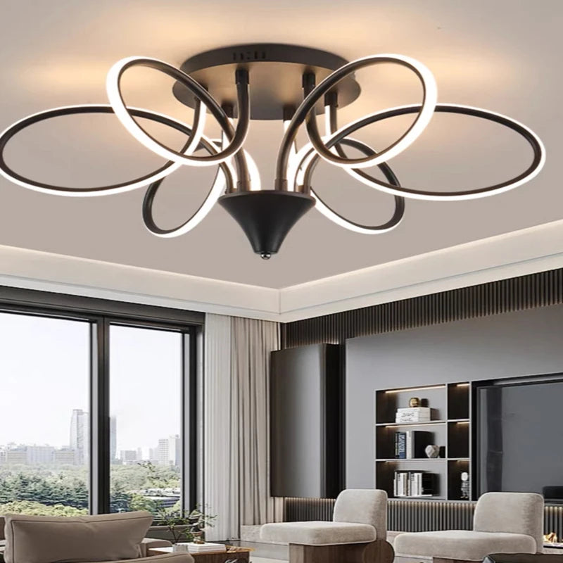 plafonnier led lumineux pour décoration intérieure moderne 2024 - vue 4 sur 9
