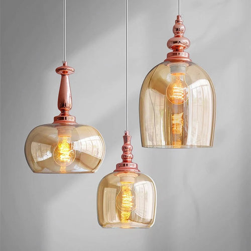 suspension rétro en verre style loft nordique décoratif pour intérieur - vue 7 sur 9