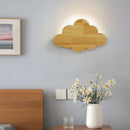 applique murale nuage en chêne naturel pour décoration enfant