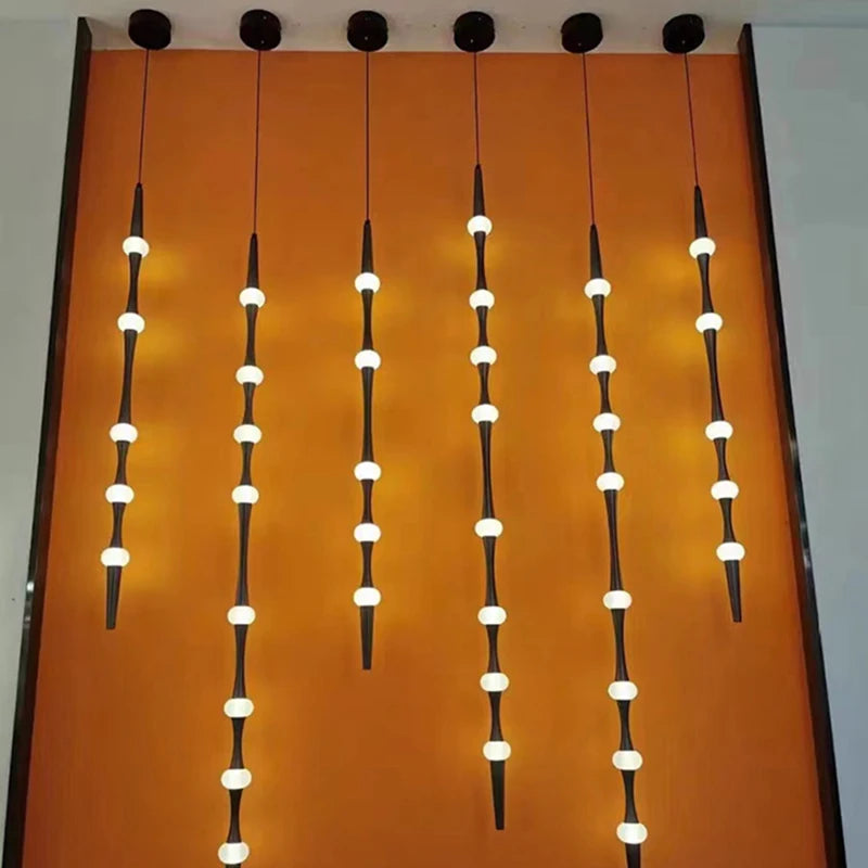 lustre led minimaliste en aluminium acrylique pour hôtel 3000k - vue 3 sur 8