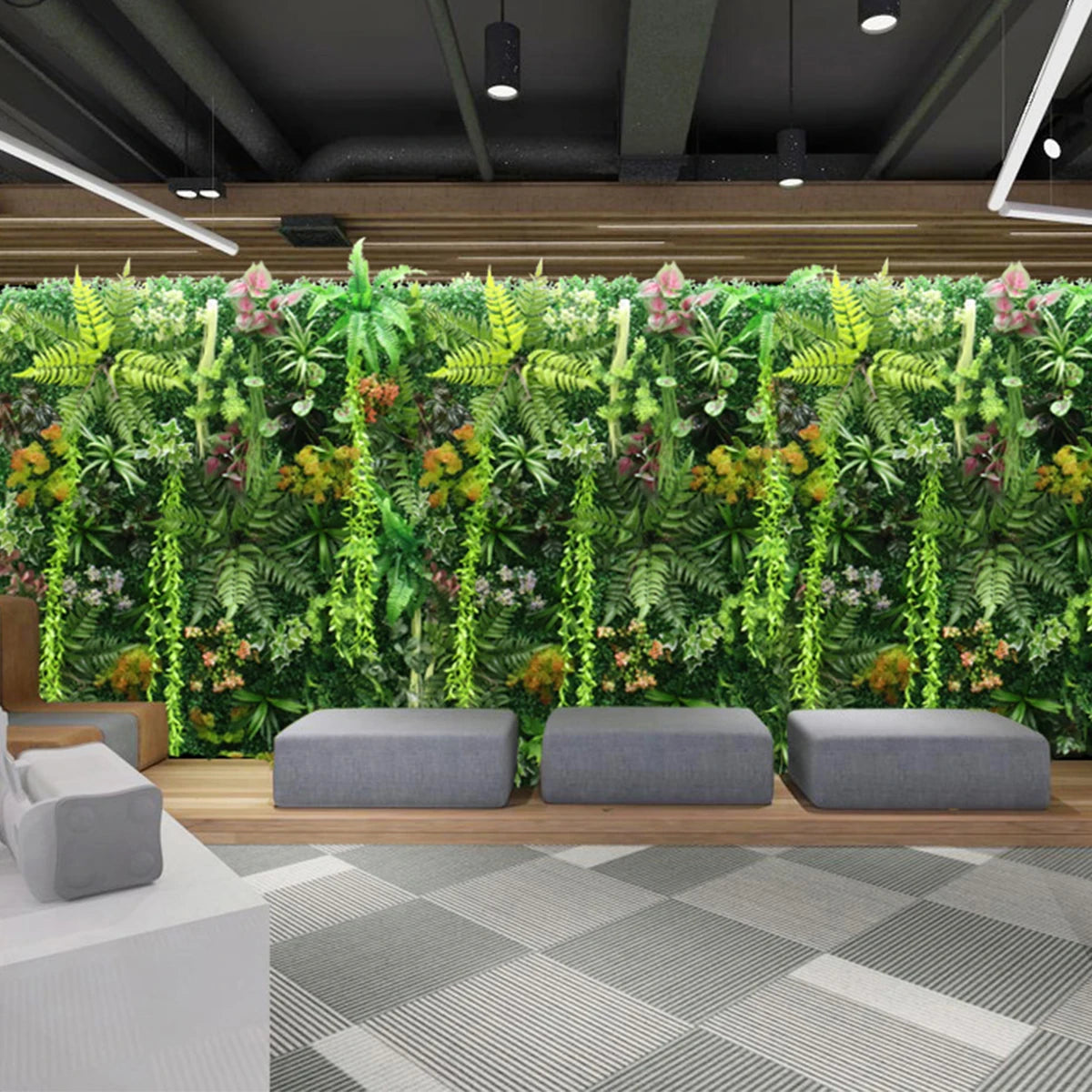 mur végétal artificiel réutilisable pour jardin décoration et protection UV - vue 9 sur 9