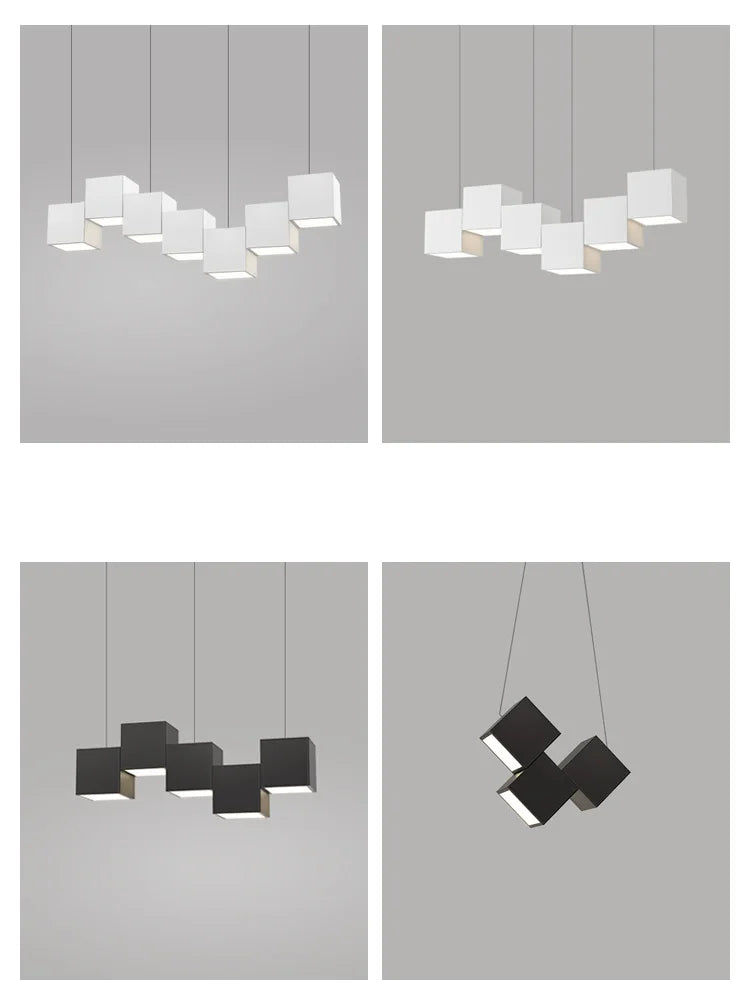 Lampes suspensions salle manger minimalistes modernes bureau géométriques créatives styliste - vue 5 sur 14