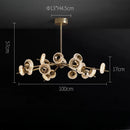Nordic cracked glass chandelier with modern minimalist LED