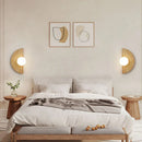 applique murale artistique en pierre naturelle avec verre blanc demi-cercle