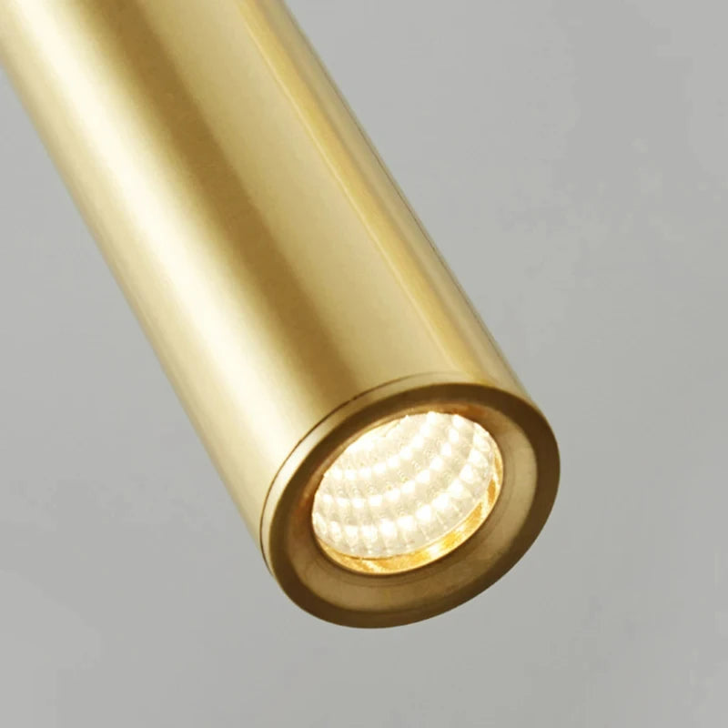 lustre led moderne en cuivre pour hôtel fil réglable - vue 7 sur 8