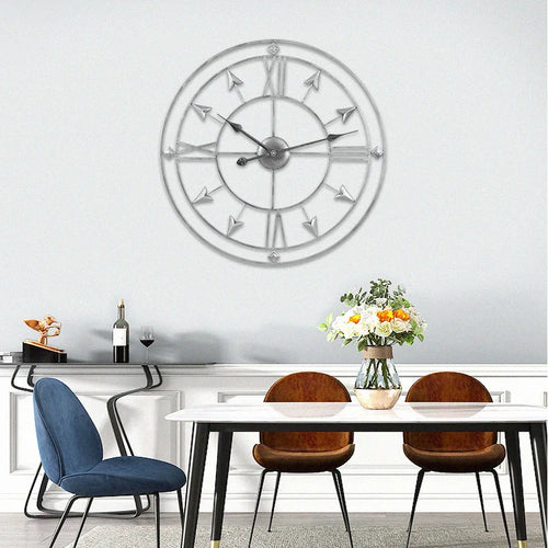 Wrought Iron Wall Clock for Living Room, Home Warm Decoration, Retro Silent Clock - vue 3 sur 7