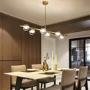 lustre led moderne avec lampes à billes en verre nordique