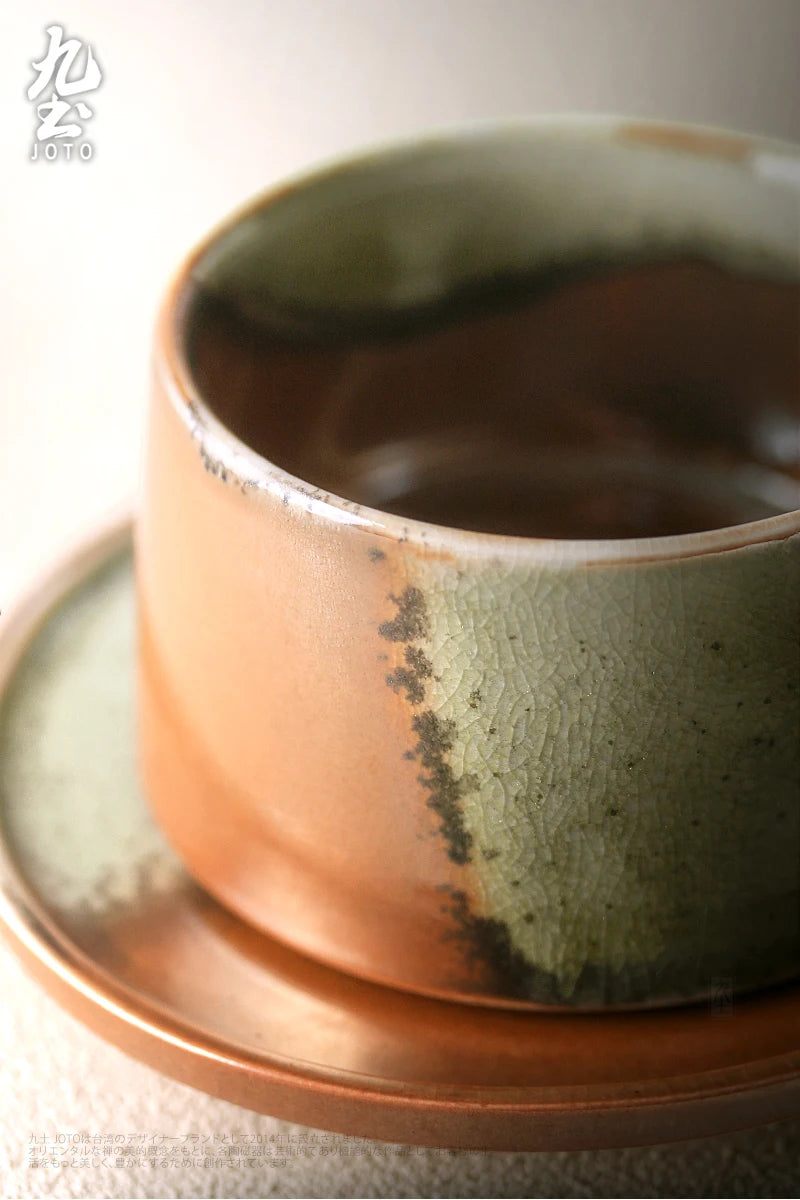 service à café vintage émaillé tasse et soucoupe