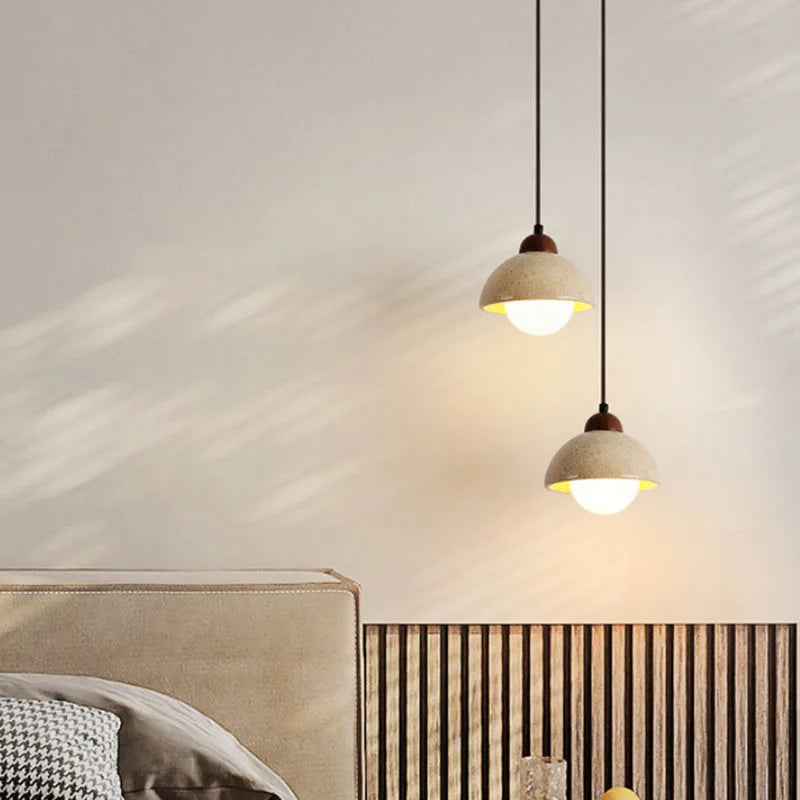 suspension led en pierre naturelle avec cordon réglable - vue 4 sur 13