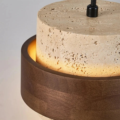 lustre moderne en bois et marbre pour décoration élégante - vue 4 sur 7