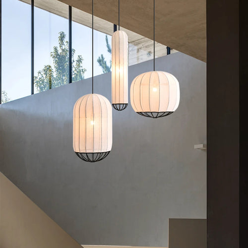 lustre moderne nordique en tissu pour intérieur style épuré - vue 2 sur 9