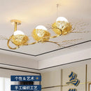 lustre moderne led en forme de nid d'oiseau en verre
