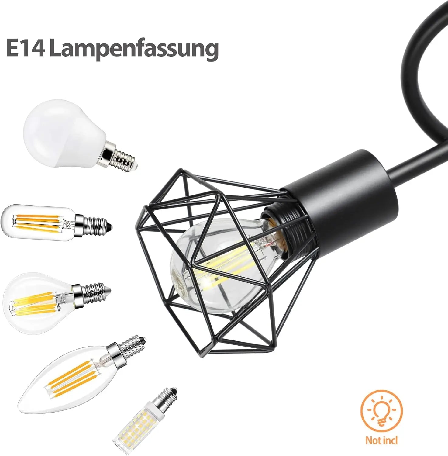 LED E14 Modern Spider Lamp for Home Decoration, Simple Lighting, Roof Lamp for Bedroom, Dining Room and Living Room - vue 4 sur 7