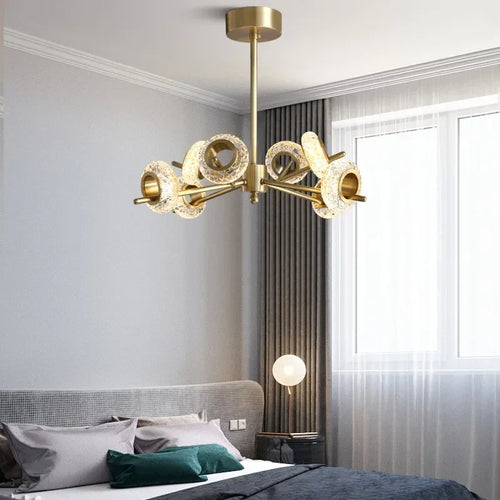 lustre moderne en cristal design pour décoration intérieure - vue 5 sur 10