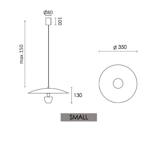 Suspension design LED avec abat-jour arrondie nordic Fuji - vue 8 sur 8