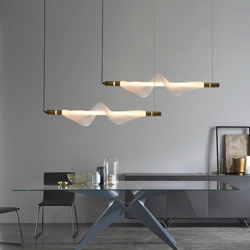 lustre design led postmoderne en acrylique tendance 2024 éclairage suspendu - vue 3 sur 18